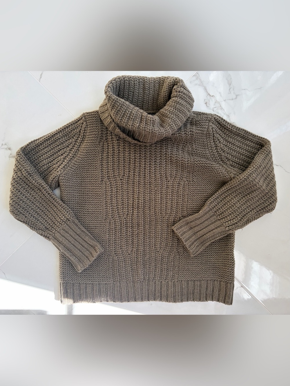 Banana Republic Chunky Cowl Neck Sweater - Olive - Picture 2 of 8